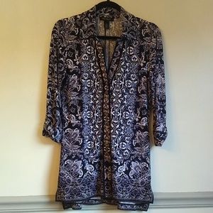 White House Black blue Market tunic top